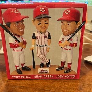 John Morell Bobblehead Tony Perez, Sean Casey and Joey Votto NEW Cincinnati Reds